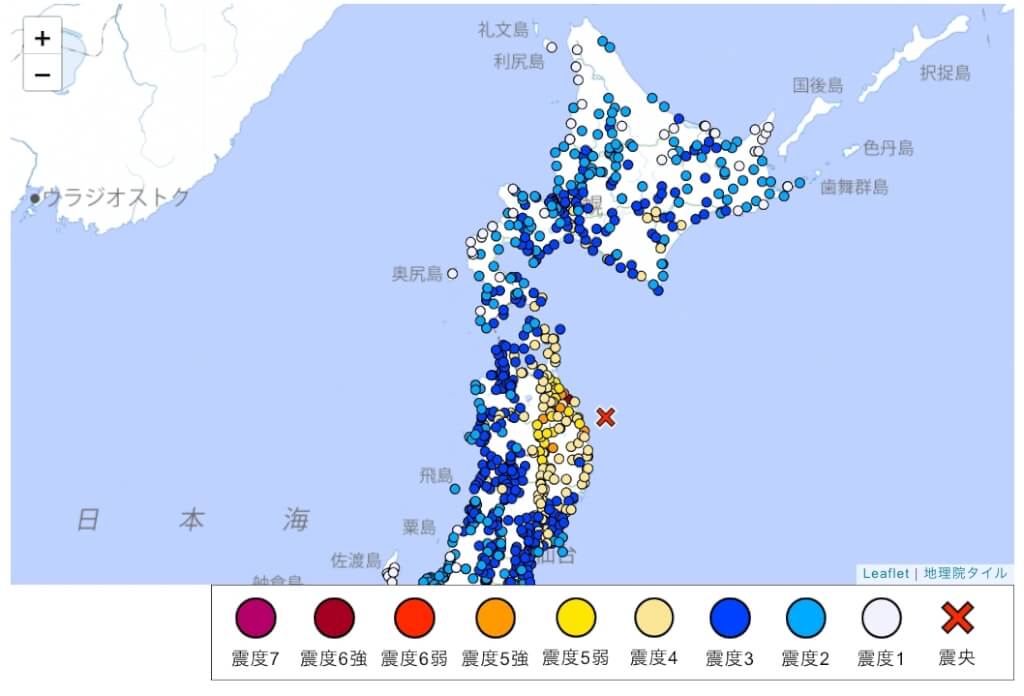 日本東北發生規模6.9地震 青森震度達6強