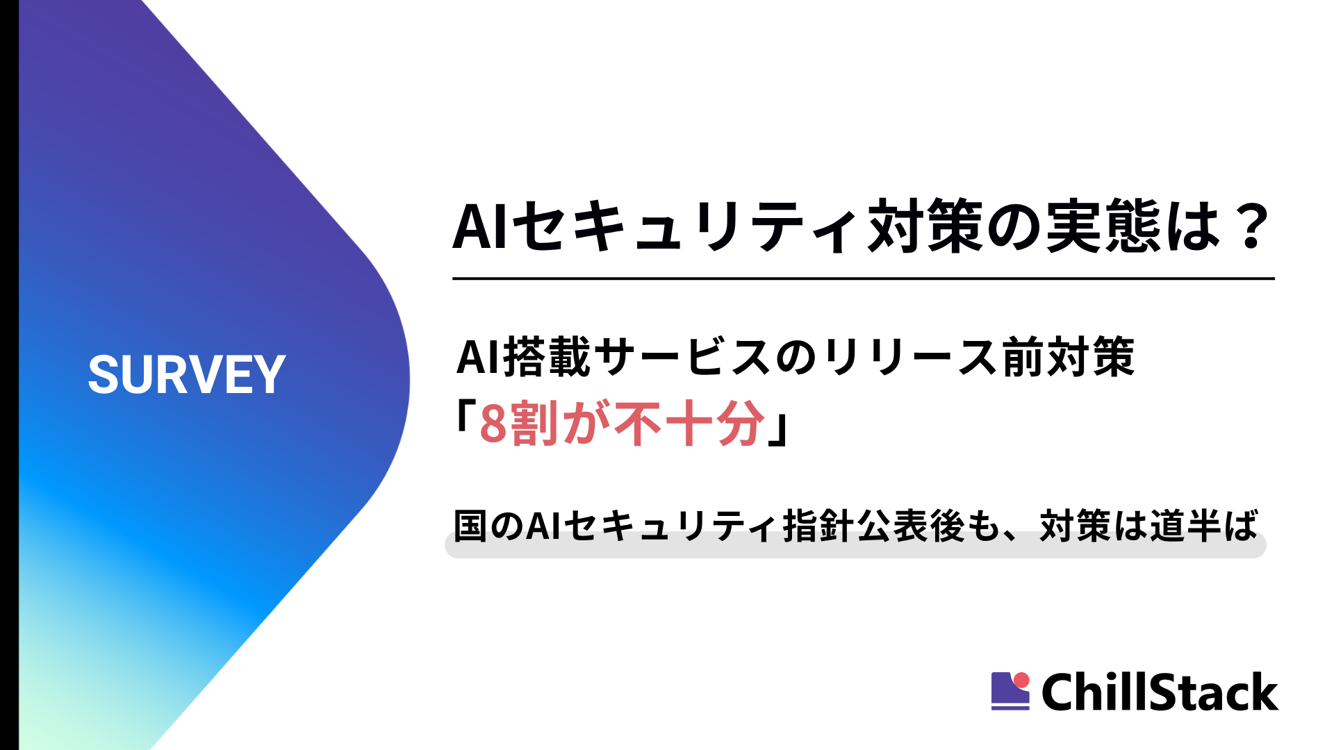 AI搭載サービスのリリース前セキュリティ対策、8割が不十分。国のAIセキュリティ指針公表後も、対策は道半ば