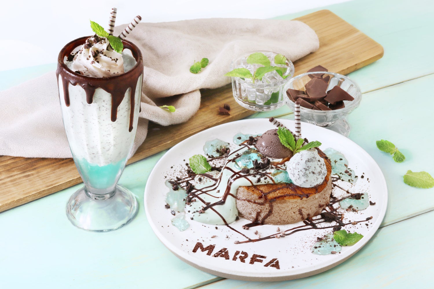 MARFA CAFEから、“心までスッと澄み渡る、夏のチョコミント”シリーズが7月16日（木）より新登場。