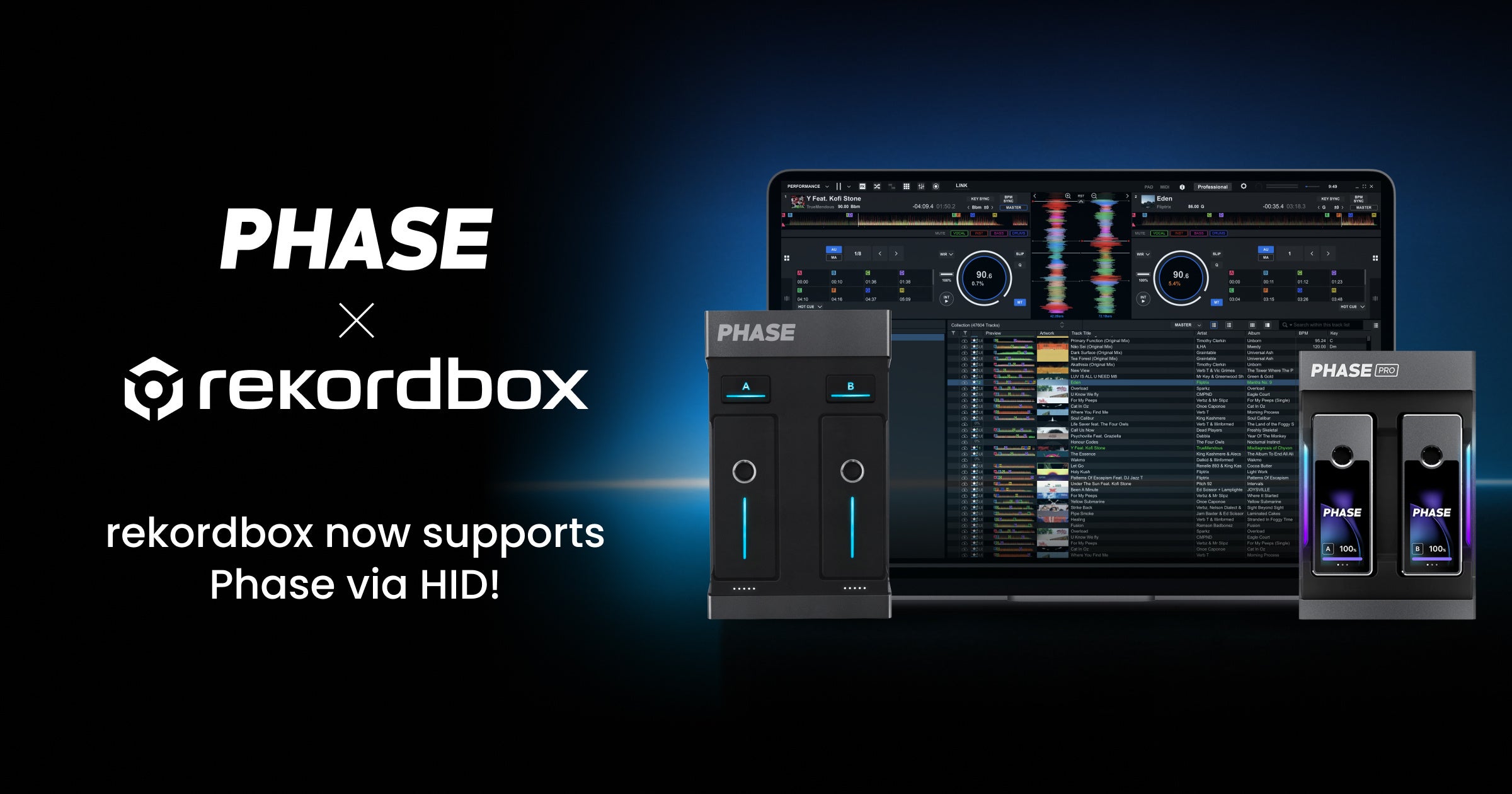 rekordbox for Mac/WindowsがPhaseのHIDモードに対応 ターンテーブルを使ったDJプレイに新たな選択肢を提供