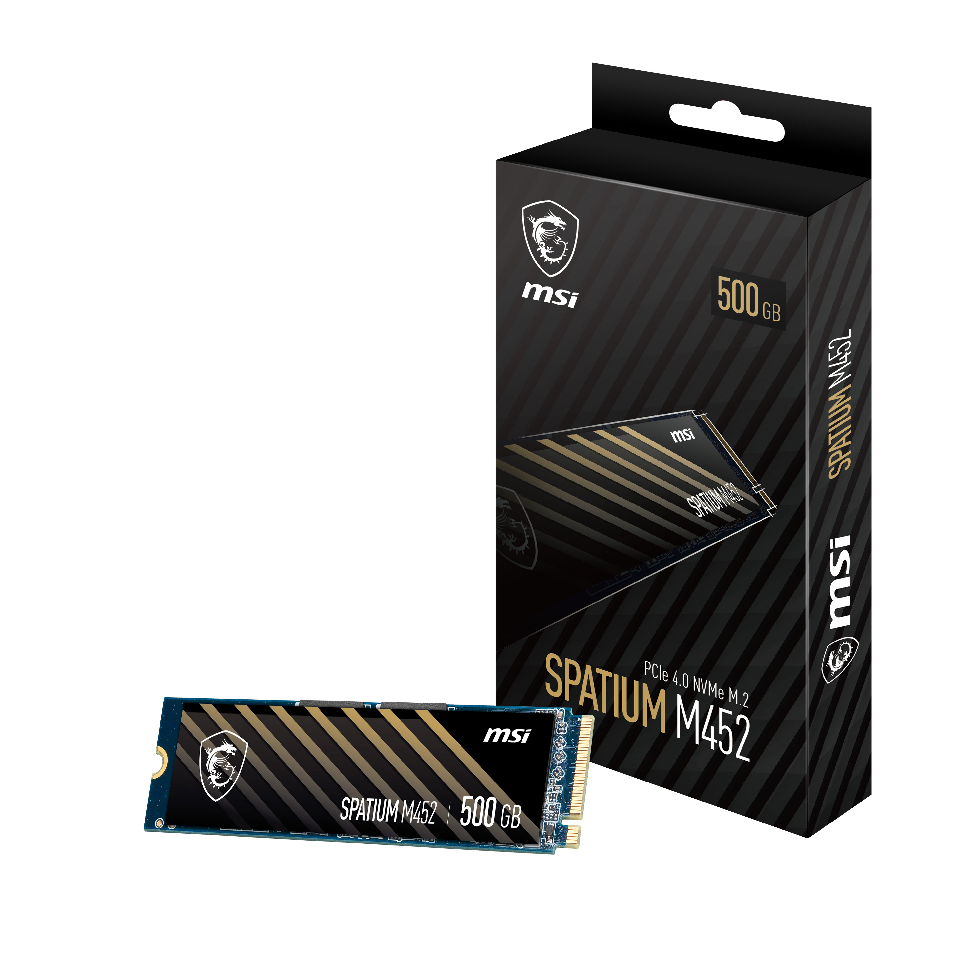 MSI、SPATIUMシリーズのPCIe Gen4対応 M.2 SSD「SPATIUM M452 PCIe 4.0 NVMe M.2 500GB」を発売