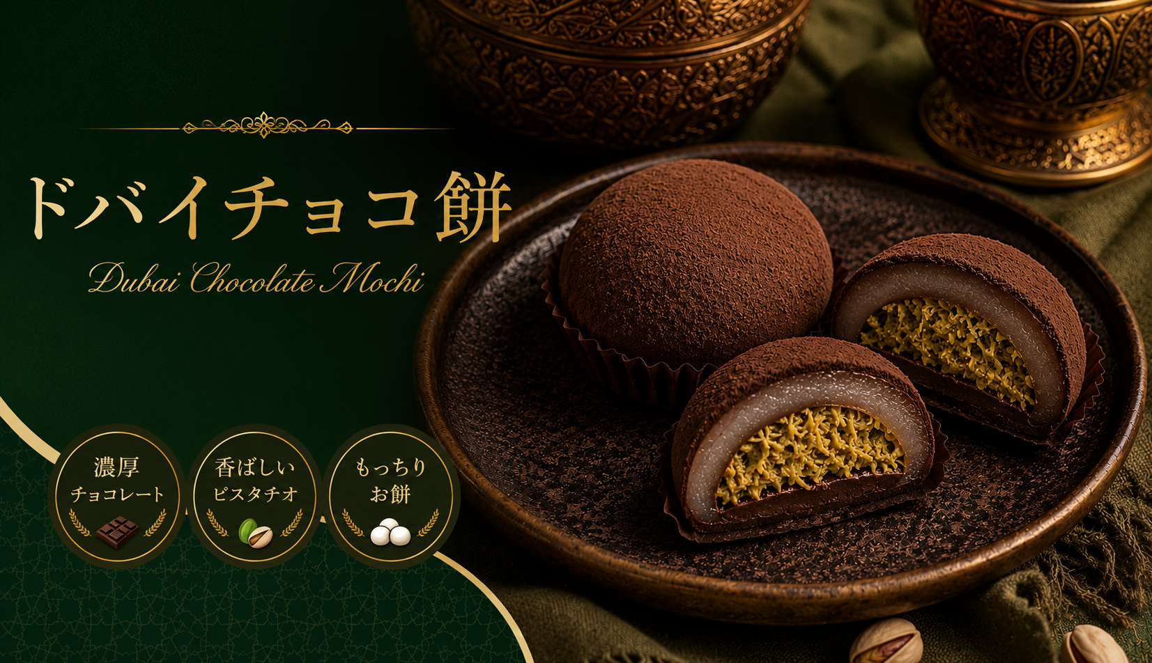 【世界で話題】ドバイチョコ餅を「とろり天使のわらびもち」が新提案!!～パリ×もち×サクの新食感スイーツが新登場～